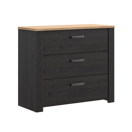 Comoda 4 Sertare Blackhit, Stejar Riviera Si Stejar Cabezone, 101,4  Cm-01