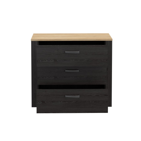 Comoda 4 Sertare Blackhit, Stejar Riviera Si Stejar Cabezone, 101,4  Cm-01