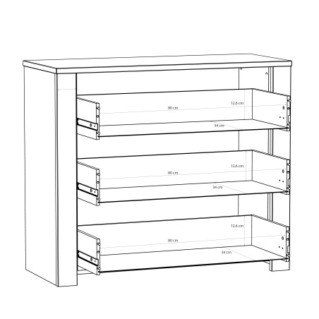 Comoda 4 Sertare Blackhit, Stejar Riviera Si Stejar Cabezone, 101,4  Cm-01