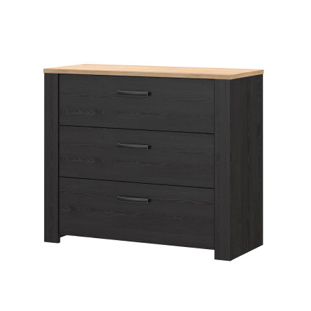 Comoda 4 Sertare Blackhit, Stejar Riviera Si Stejar Cabezone, 101,4  Cm-01