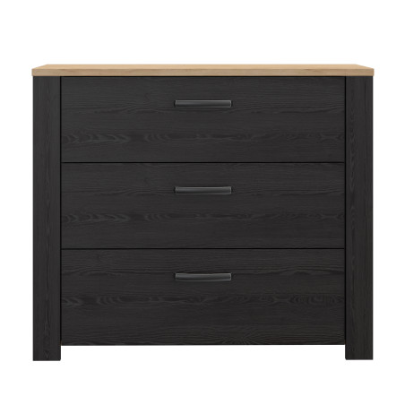 Comoda 4 Sertare Blackhit, Stejar Riviera Si Stejar Cabezone, 101,4  Cm-01