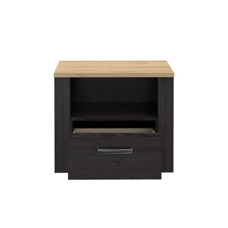Noptiera Cu 1 Sertar Blackhit, Stejar Riviera Si Stejar Cabezone, 61.6  Cm-01