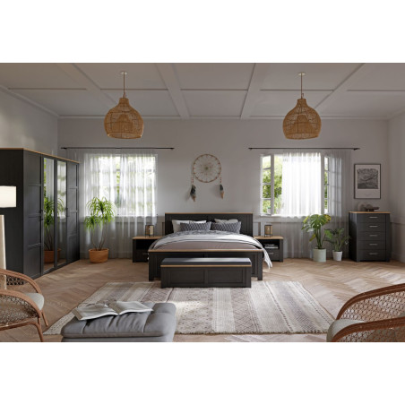 Dulap 4 Usi  Blackhit, Stejar Riviera Si Stejar Cabezone, 215,9 Cm-01