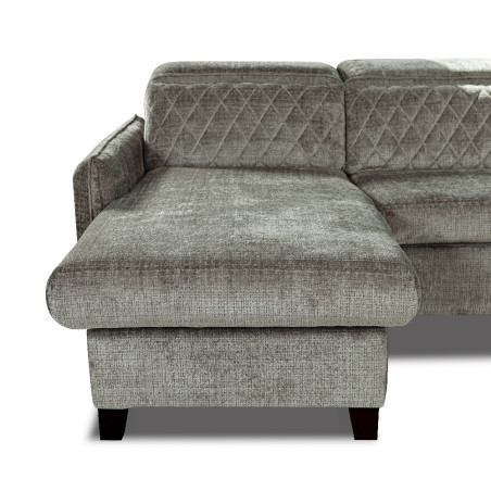Coltar U Extensibil Tiago, Dreapta, 6 Locuri, Tetiere Reglabile, Gri Cremona330 Cm-01