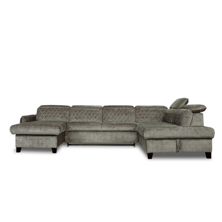 Coltar U Extensibil Tiago, Dreapta, 6 Locuri, Tetiere Reglabile, Gri Cremona330 Cm-01