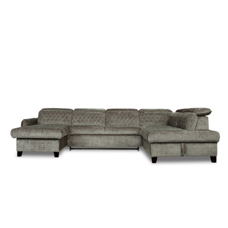 Coltar U Extensibil Tiago, Dreapta, 6 Locuri, Tetiere Reglabile, Gri Cremona330 Cm-01