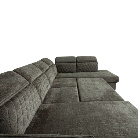 Coltar U Extensibil Tiago, Dreapta, 6 Locuri, Tetiere Reglabile, Gri Cremona330 Cm-01