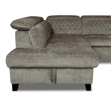 Coltar U Extensibil Tiago Cu Lada, Stanga, 6 Locuri, Tetiere Reglabile, Gri Cremona, 330 Cm-01