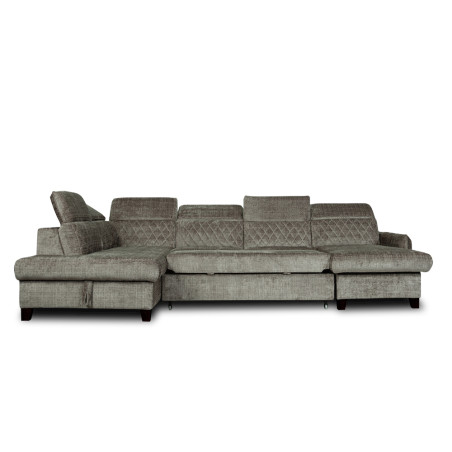 Coltar U Extensibil Tiago Cu Lada, Stanga, 6 Locuri, Tetiere Reglabile, Gri Cremona, 330 Cm-01