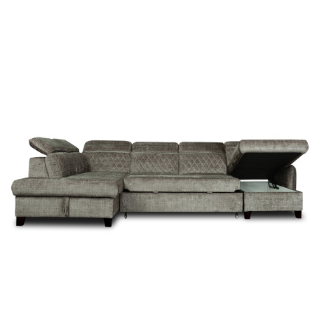 Coltar U Extensibil Tiago Cu Lada, Stanga, 6 Locuri, Tetiere Reglabile, Gri Cremona, 330 Cm-01