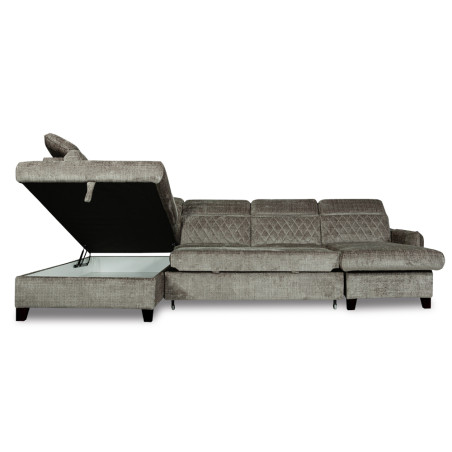 Coltar U Extensibil Tiago Cu Lada, Stanga, 6 Locuri, Tetiere Reglabile, Gri Cremona, 330 Cm-01