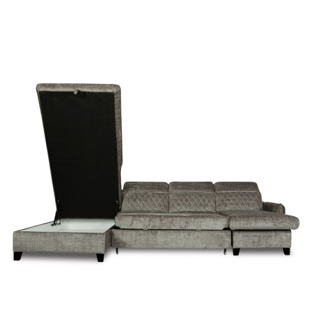 Coltar U Extensibil Tiago Cu Lada, Stanga, 6 Locuri, Tetiere Reglabile, Gri Cremona, 330 Cm-01
