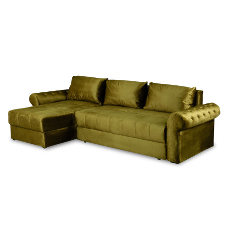 Coltar Extensibil Stanga Trendy, 5 Locuri, Lada Depozitare, Verde, 275 Cm-01