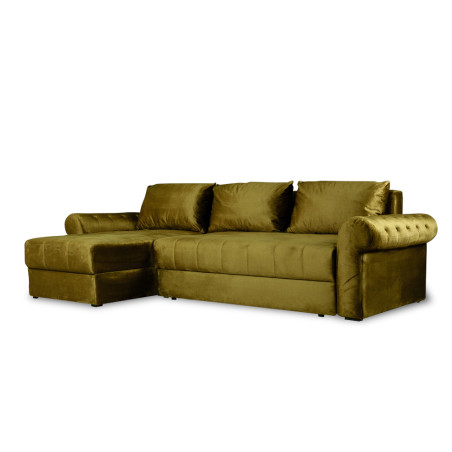 Coltar Extensibil Stanga Trendy, 5 Locuri, Lada Depozitare, Verde, 275 Cm-01