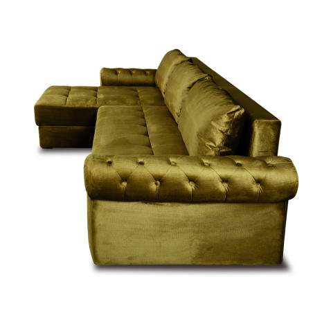 Coltar Extensibil Stanga Trendy, 5 Locuri, Lada Depozitare, Verde, 275 Cm-01