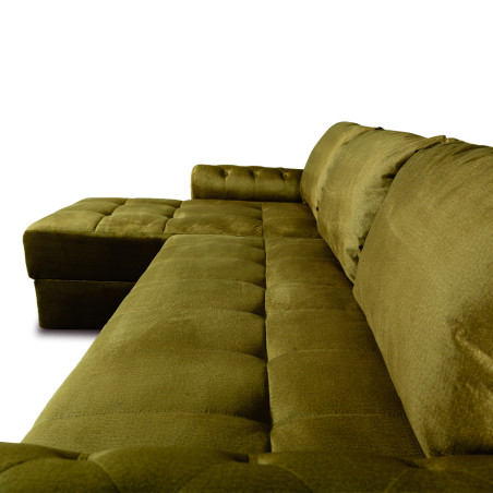 Coltar Extensibil Stanga Trendy, 5 Locuri, Lada Depozitare, Verde, 275 Cm-01