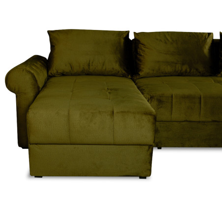 Coltar Extensibil Stanga Trendy, 5 Locuri, Lada Depozitare, Verde, 275 Cm-01