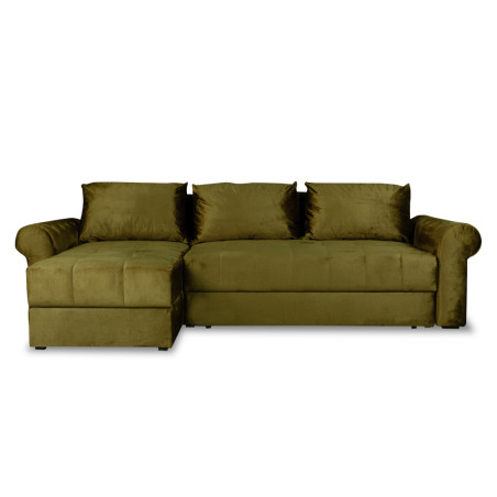Coltar Extensibil Stanga Trendy, 5 Locuri, Lada Depozitare, Verde, 275 Cm-01