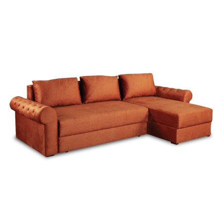 Coltar Extensibil Dreapta Trendy, 5 Locuri, Lada Depozitare, Portocaliu, 275 Cm-01