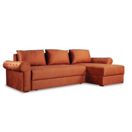 Coltar Extensibil Dreapta Trendy, 5 Locuri, Lada Depozitare, Portocaliu, 275 Cm-01