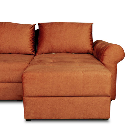 Coltar Extensibil Dreapta Trendy, 5 Locuri, Lada Depozitare, Portocaliu, 275 Cm-01