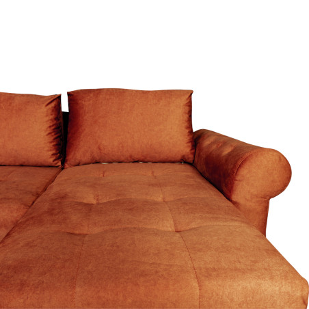 Coltar Extensibil Dreapta Trendy, 5 Locuri, Lada Depozitare, Portocaliu, 275 Cm-01
