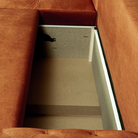 Coltar Extensibil Stanga Trendy, 5 Locuri, Lada Depozitare, Terracotta, 275 Cm-01