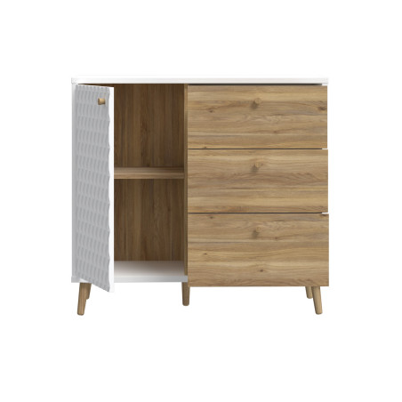 Comoda Waxala, Stejar Mauvella Si Nisip, 96.3 Cm-01