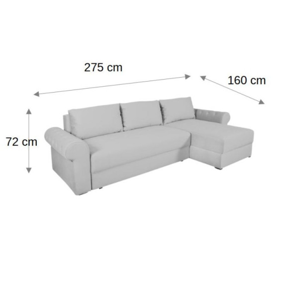 Coltar Extensibil Dreapta Trendy, 5 Locuri, Lada Depozitare, Wind 11, 275 Cm