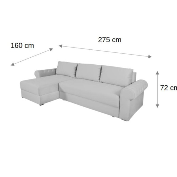 Coltar Extensibil Stanga Trendy, 5 Locuri, Lada Depozitare, Wind 11, 275 Cm