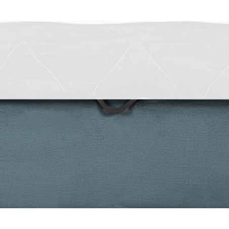 Pat Tapitat Ravel Junior, Dimensiune Saltea 90 x 200 Cm, Somiera Rabatabila Si Panou Dreapta, Albastru-01