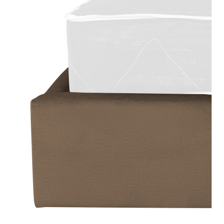 Pat Tapitat Ravel Junior, Dimensiune Saltea 90 x 200 Cm, Cu Somiera Rabatabila Si Panou Dreapta, Maro-01