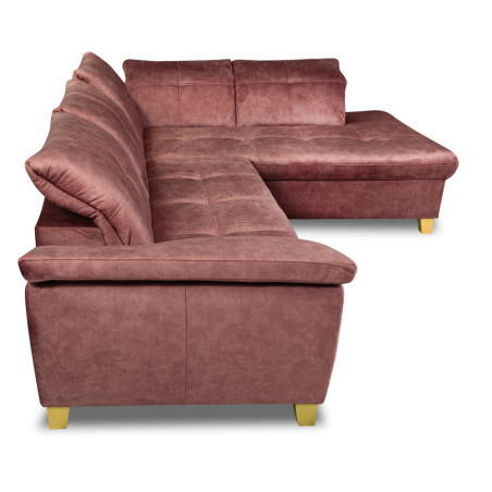 Coltar Extensibil Cu Otoman Mic Dreapta Sevilia Lux, 5 Locuri, Tetiere Reglabile, Roz Prafuit Inchis, 280 Cm-01