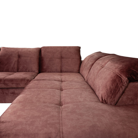 Coltar Extensibil Cu Otoman Mic Dreapta Sevilia Lux, 5 Locuri, Tetiere Reglabile, Roz Prafuit Inchis, 280 Cm-01