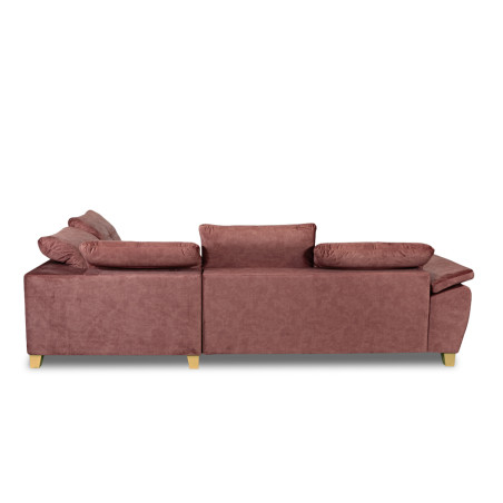 Coltar Extensibil Cu Otoman Mic Dreapta Sevilia Lux, 5 Locuri, Tetiere Reglabile, Roz Prafuit Inchis, 280 Cm-01