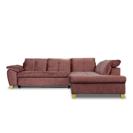 Coltar Extensibil Cu Otoman Mic Dreapta Sevilia Lux, 5 Locuri, Tetiere Reglabile, Roz Prafuit Inchis, 280 Cm-01