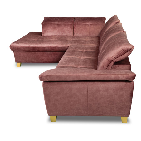 Coltar Extensibil Cu Otoman Mic Stanga Sevilia Lux, 5 Locuri, Tetiere Reglabile, Roz, Terra 63, 280 Cm-01
