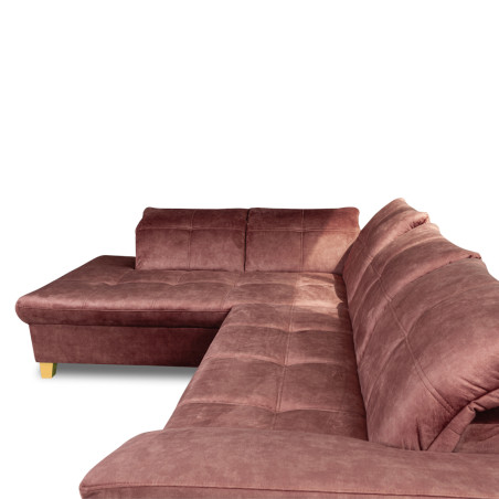 Coltar Extensibil Cu Otoman Mic Stanga Sevilia Lux, 5 Locuri, Tetiere Reglabile, Roz, Terra 63, 280 Cm-01