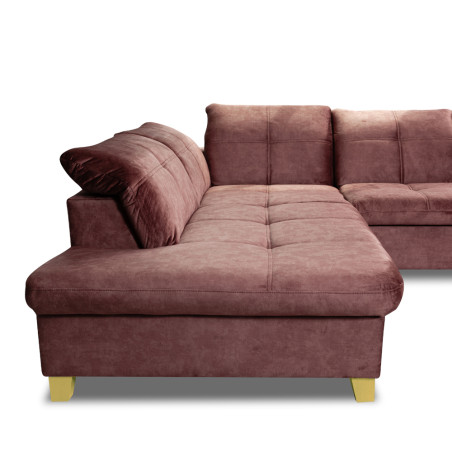 Coltar Extensibil Cu Otoman Mic Stanga Sevilia Lux, 5 Locuri, Tetiere Reglabile, Roz, Terra 63, 280 Cm-01