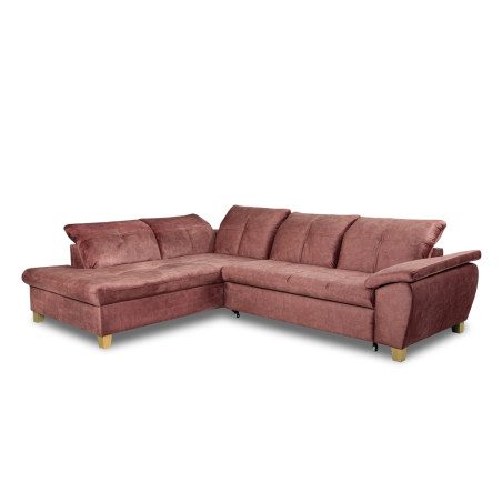 Coltar Extensibil Cu Otoman Mic Stanga Sevilia Lux, 5 Locuri, Tetiere Reglabile, Roz, Terra 63, 280 Cm-01