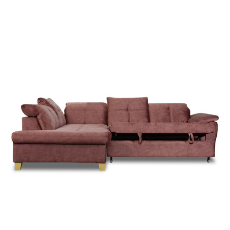 Coltar Extensibil Cu Otoman Mic Stanga Sevilia Lux, 5 Locuri, Tetiere Reglabile, Roz, Terra 63, 280 Cm-01