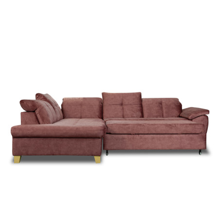 Coltar Extensibil Cu Otoman Mic Stanga Sevilia Lux, 5 Locuri, Tetiere Reglabile, Roz, Terra 63, 280 Cm-01