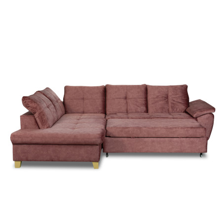 Coltar Extensibil Cu Otoman Mic Stanga Sevilia Lux, 5 Locuri, Tetiere Reglabile, Roz, Terra 63, 280 Cm-01