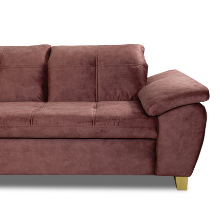 Coltar Extensibil Cu Otoman Mic Stanga Sevilia Lux, 5 Locuri, Tetiere Reglabile, Roz, Terra 63, 280 Cm-01