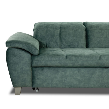 Coltar Extensibil Cu Otoman Mic Dreapta Sevilia Lux, 5 Locuri, Tetiere Reglabile, Verde Petrol, 280 Cm-01