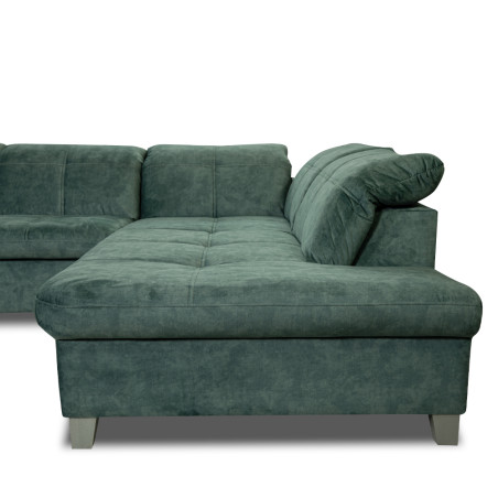 Coltar Extensibil Cu Otoman Mic Dreapta Sevilia Lux, 5 Locuri, Tetiere Reglabile, Verde Petrol, 280 Cm-01