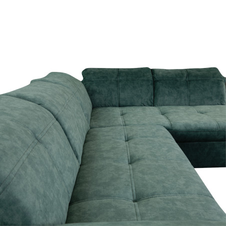 Coltar Extensibil Cu Otoman Mic Dreapta Sevilia Lux, 5 Locuri, Tetiere Reglabile, Verde Petrol, 280 Cm-01
