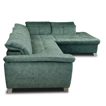 Coltar Extensibil Cu Otoman Mic Dreapta Sevilia Lux, 5 Locuri, Tetiere Reglabile, Verde Petrol, 280 Cm-01