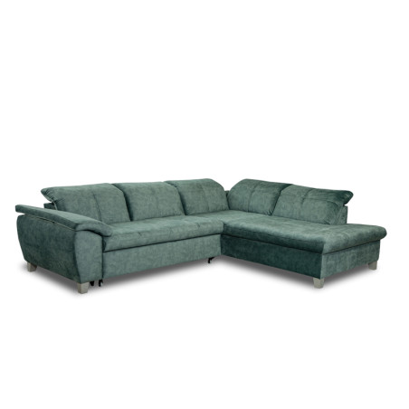 Coltar Extensibil Cu Otoman Mic Dreapta Sevilia Lux, 5 Locuri, Tetiere Reglabile, Verde Petrol, 280 Cm-01