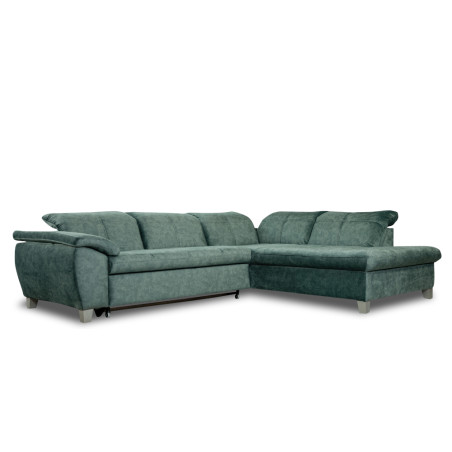 Coltar Extensibil Cu Otoman Mic Dreapta Sevilia Lux, 5 Locuri, Tetiere Reglabile, Verde Petrol, 280 Cm-01
